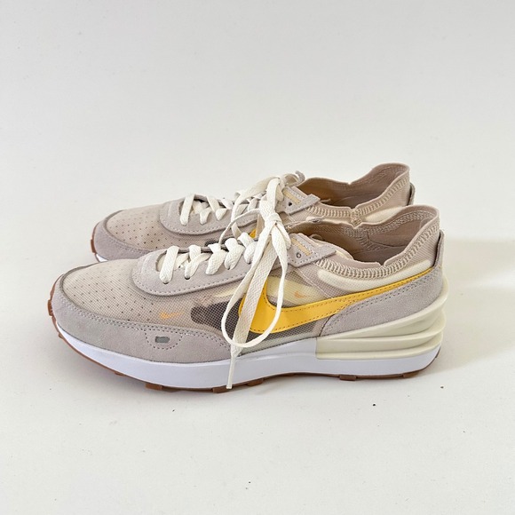 Nike Waffle One Sneakers Womens 8 Yellow Running Shoes Athletic Casual Sporty - Picture 3 of 11